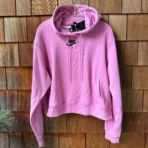 NWT NIKE Cropped Cozy AIR Hoodie in Pink DB6050-693 - Women's 1X